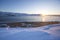 Guba Voronya bay. Kola Peninsula winter landscape