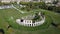 Gubbio. Drone aerial view of the ruins of the Roman theater