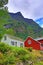 Gudvangen village traditional houses Norwegian mountains