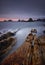 Gueirua beach at sunset. Asturias, Spain.