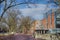 GUELPH, ONTARIO, CANADA - MARCH 15, 2016: View of Guelph University campus buildings with a blend of modern and traditional