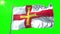 Guernsey flag seamless looping 3D rendering video. Beautiful textile cloth fabric loop waving