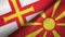 Guernsey and North Macedonia two flags textile cloth, fabric texture