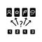 Guess the picture black glyph icon