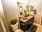 Guest Bathroom With Square Sink In Marble Counter