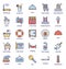 Guest House and Lodge Vector Icons Set that can be easily modified or edit