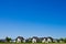 Guest houses with blue sky copyspace