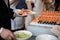 Guest with Sushi buffet bar, Food Buffet Catering