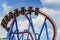 Guests having fun at Superman roller coaster in Six Flags Great Adventure. Jackson, New Jersey, USA