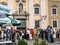 Guests meet at wedding ceremony near the church in Vienna