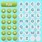 Gui buttons and hexagon a-z alphabet words game.