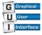GUI - Graphical User Interface Blue Grey Squares Vertical