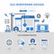 GUI wireframe design infographics flat line art vector icons