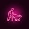 guide dog icon. Elements of Disabled in neon style icons. Simple icon for websites, web design, mobile app, info graphics