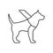 Guide Dog Service for Blind People Line Icon. Guide Dog Symbol. Trained Labrador Animal Dog Domestic on Harness Leash