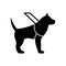 Guide Dog Service for Blind People Silhouette Icon. Trained Labrador Animal Dog Domestic on Harness Leash for Walk Eye