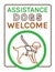 Guide dogs welcome sign