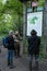 A guide lectures at the entrance to the Bialowieza Forest in eastern Poland.