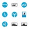 Guide sign icons set, flat style