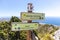 Guide signs for the tourist route to climb La Concha
