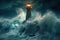 Guiding Light Amidst the Storm: Sea Lighthouse - AI