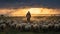 Guiding Shadows: A Shepherd\\\'s Evening Vigil