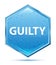 Guilty crystal blue hexagon button