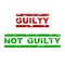 Guilty and not guilty rubber stamp