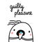 Guilty pleasure hand drawn illustration with cute marshmallow for prints posters banners t shirts cards notebooks