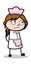 Guilty - Retro Cartoon Waitress Female Chef Vector Illustration