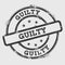 Guilty rubber stamp isolated on white background.