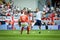 GUIMARAES, PORTUGAL - June 09, 2019: Granit Xhaka and Eric Dier during the UEFA Nations League Finals match for third place