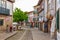 GUIMARAES, PORTUGAL, MAY 23, 2019: View of a narrow street in the old town of Guimaraes, Portugal