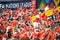 GUIMARAES, PORTUGLAL - June 09, 2019: Switzerland  Football fans during the UEFA Nations League Finals match for third place