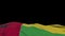 Guinea Bissau fabric flag waving on the wind loop. Guinea Bissau embroidery stiched cloth banner swaying on the breeze. Half-