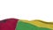 Guinea Bissau fabric flag waving on the wind loop. Guinea Bissau embroidery stiched cloth banner swaying on the breeze. Half-