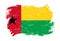 Guinea bissau flag on distressed grunge white stroke brush background