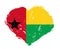 Guinea bissau flag in stroke brush heart shape on white background