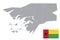 Guinea Bissau map with flag.