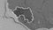Guinea border shape overlay. Glowed. Bilevel.