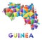 Guinea - colorful low poly country shape.