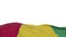 Guinea fabric flag waving on the wind loop. Guinean embroidery stiched cloth banner swaying on the breeze. Half-filled white