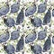 Guinea fowl. wild bird watercolor seamless pattern.