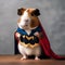 A guinea pig as a superhero, with a mask and a flowing cape4
