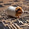 A guinea pig navigating a maze of smartphone apps with its nose and paws4