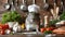 A guinea pig wearing a chef hat sitting on top of vegetables, AI