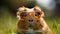 A guinea pig wearing sunglasses and sitting on a ball, AI