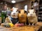 Guinea pigs in classroom with chalkboard