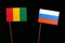 Guinean flag with Russian flag on black