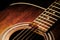 Guitar acoustic musical instrument soundboard and strings